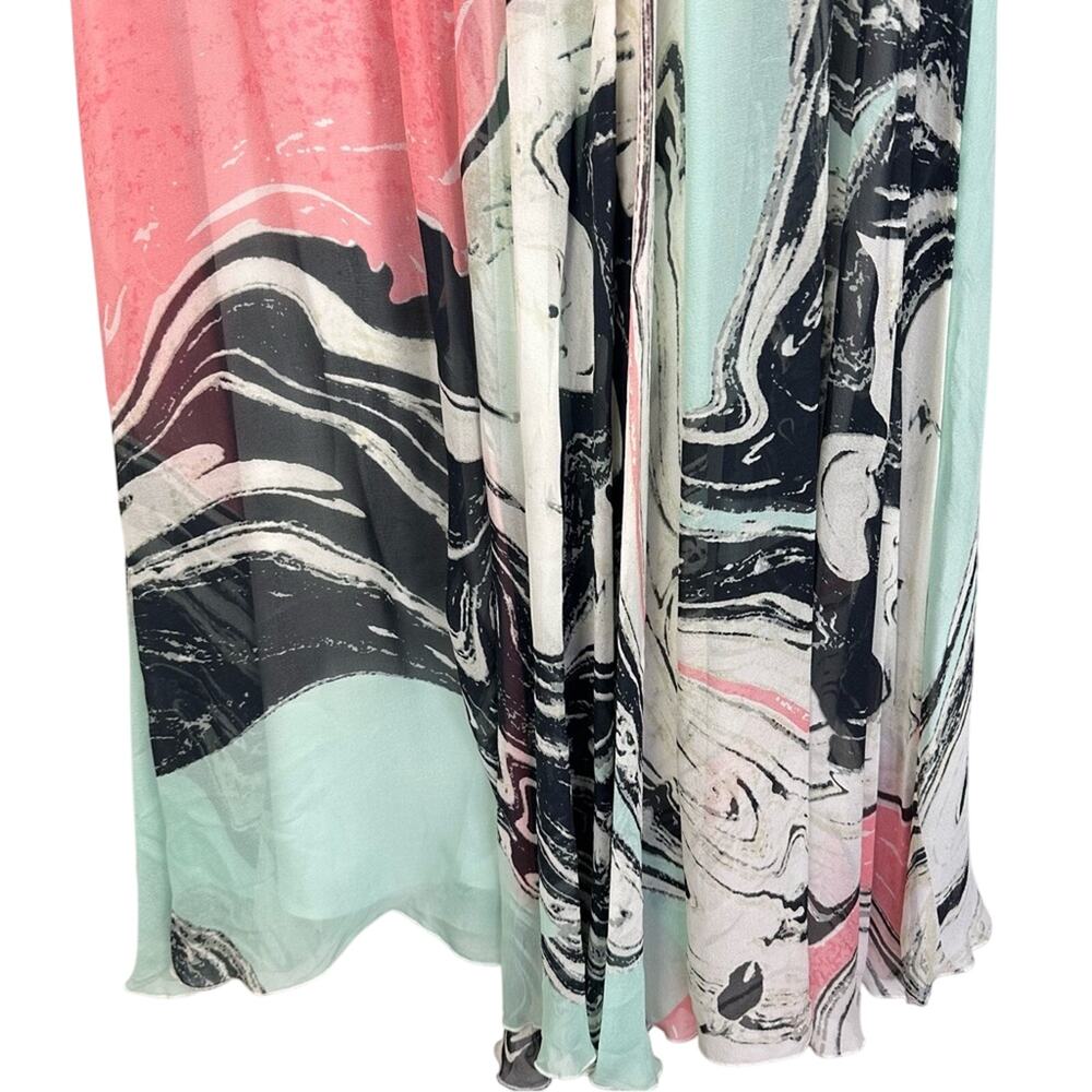 Diane Von Furstenberg Jolie Turquoise Silk A-Line Midi Dress Size 2 Resortwear - Picture 12 of 16